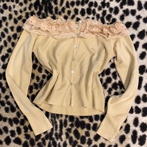 Vintage Off The Shoulder Cardigan